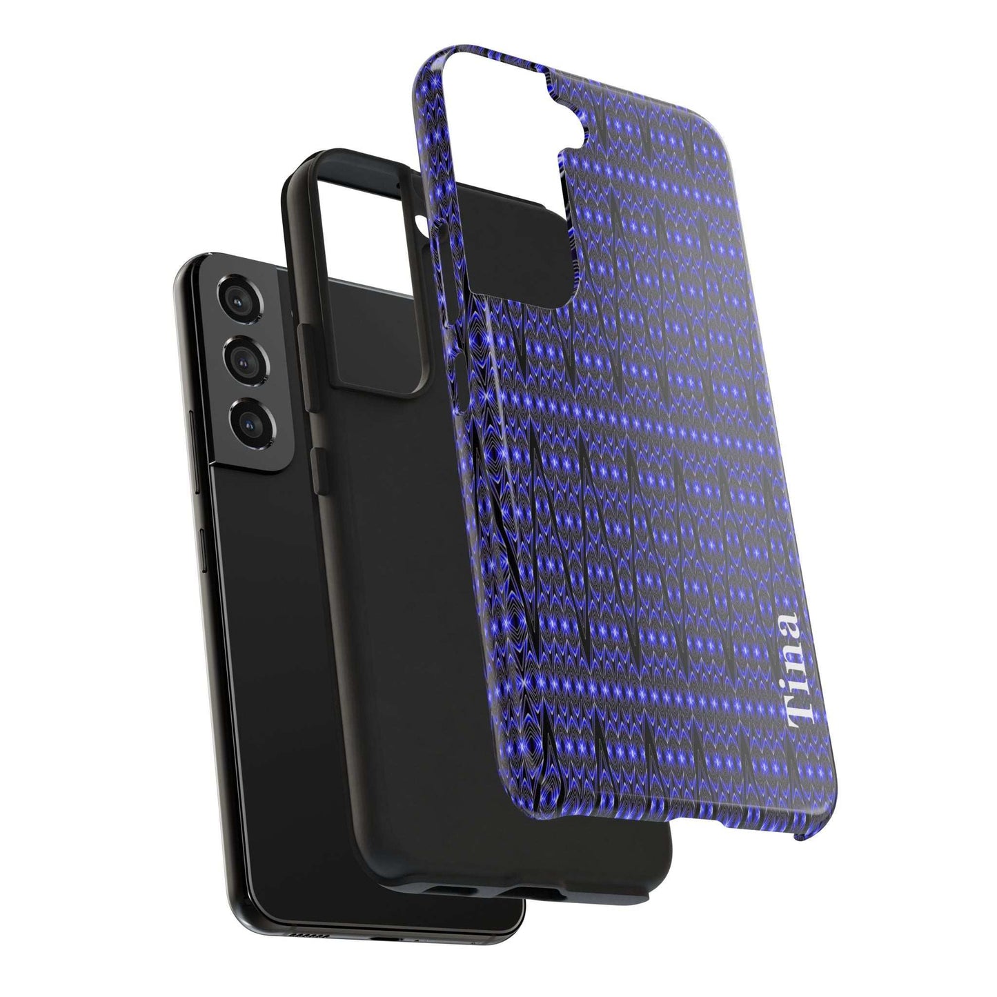Personalized Blue Tribal Tough Phone Case — Custom Name Phone Case