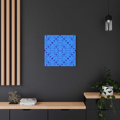 Blue Kaleidoscope Canvas Print — Geometric Abstract Wall Art