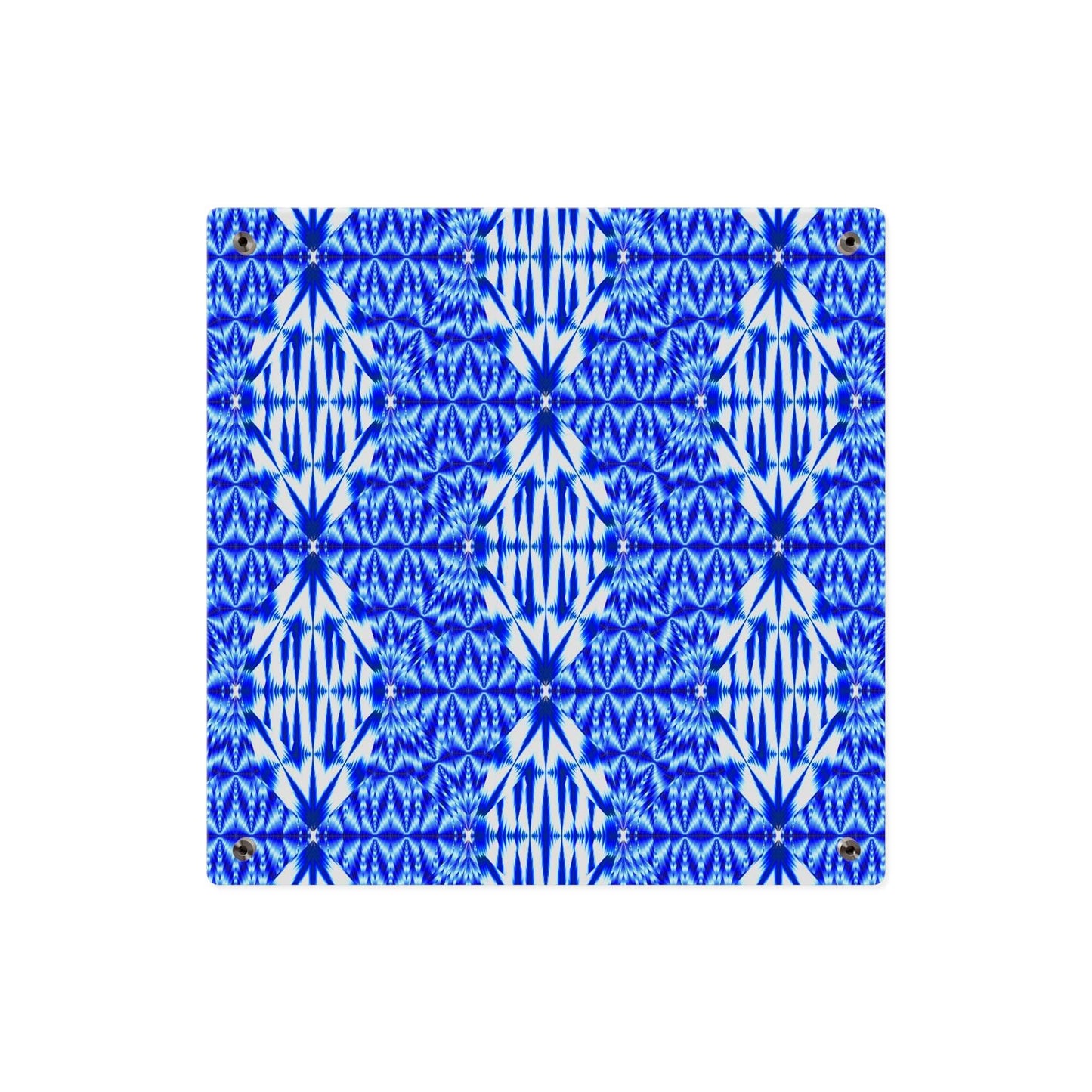 Blue Shibori Pattern Acrylic Wall Art Panel