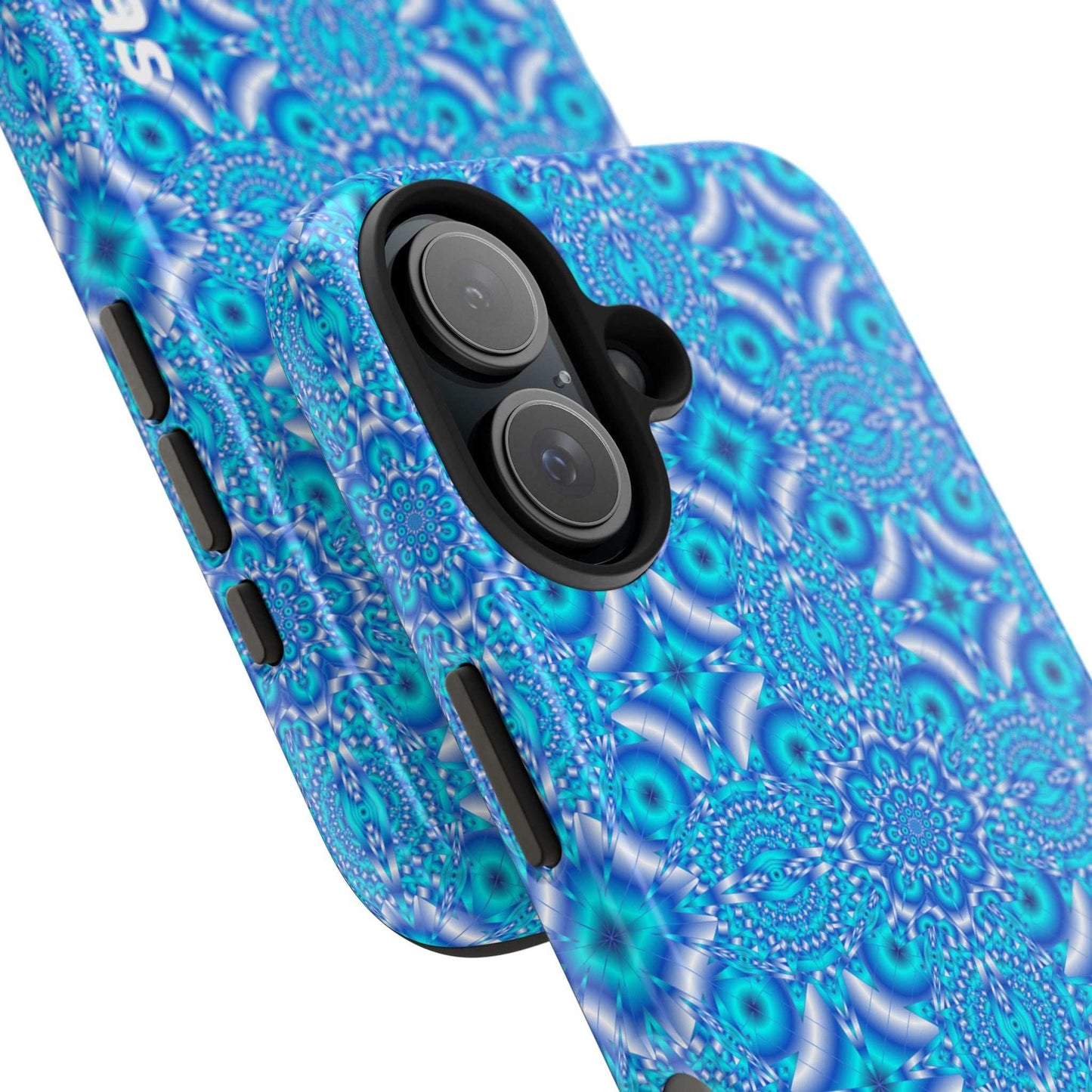 Personalized Blue Kaleidoscope Tough Phone Case — Custom Name Option