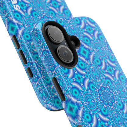 Personalized Blue Kaleidoscope Tough Phone Case — Custom Name Option