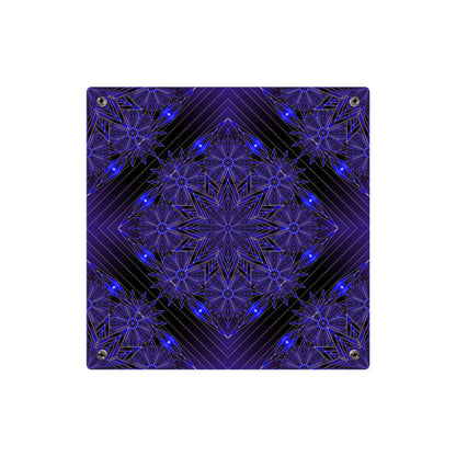 Acrylic Wall Art Panel — Deep Indigo Geometric Mandala