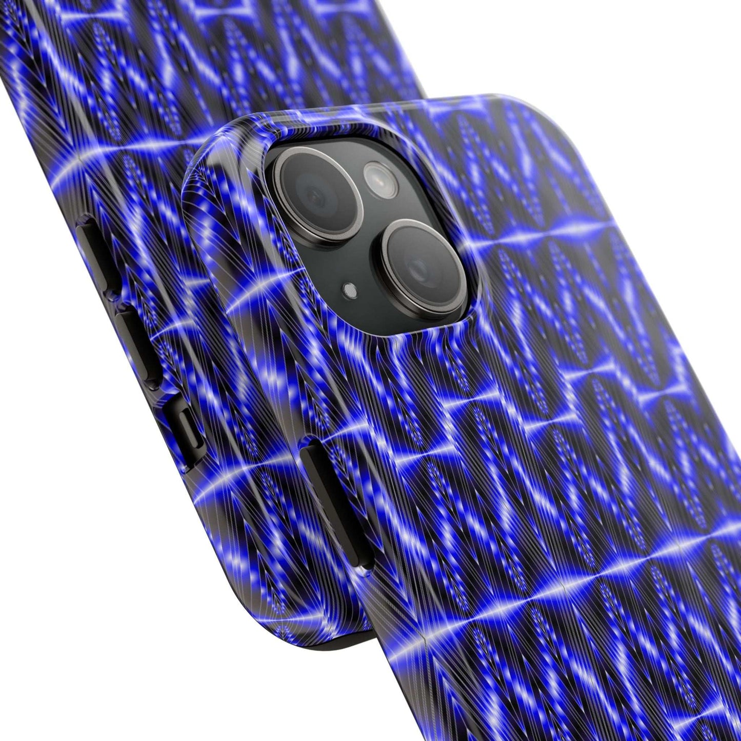 Tough Phone Case — Electric Blue Geometric Pattern (Your name)