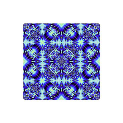 Blue Kaleidoscope Acrylic Wall Art Panel – Geometric Starburst Home Decor