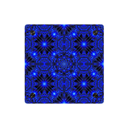Blue Kaleidoscope Acrylic Wall Art Panel — Geometric Starburst Decor