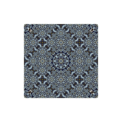 Acrylic Wall Art Panel — Blue Kaleidoscope Geometric Pattern