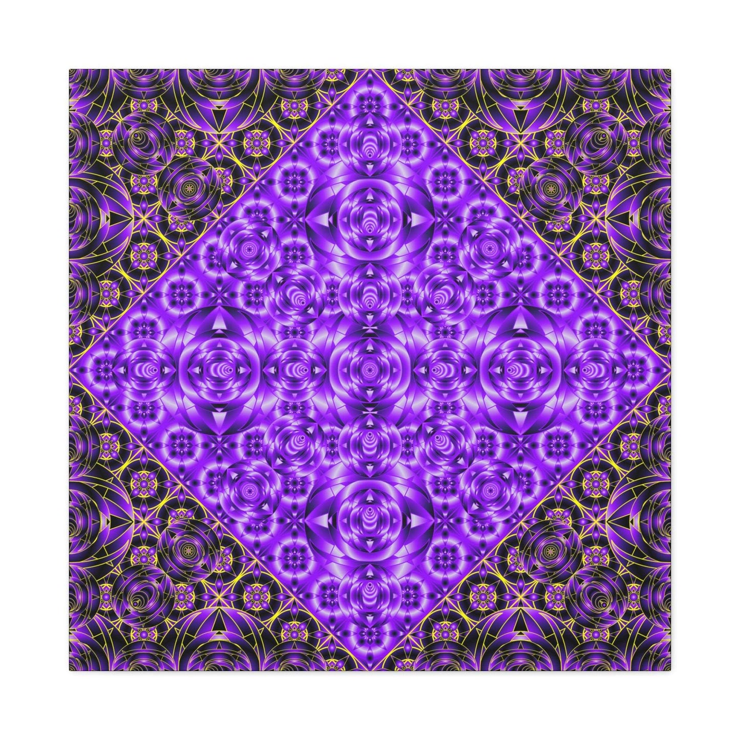 Purple Kaleidoscope Canvas Art — Vibrant Geometric Wall Decor