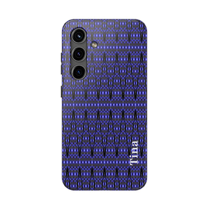 Personalized Blue Tribal Tough Phone Case — Custom Name Phone Case