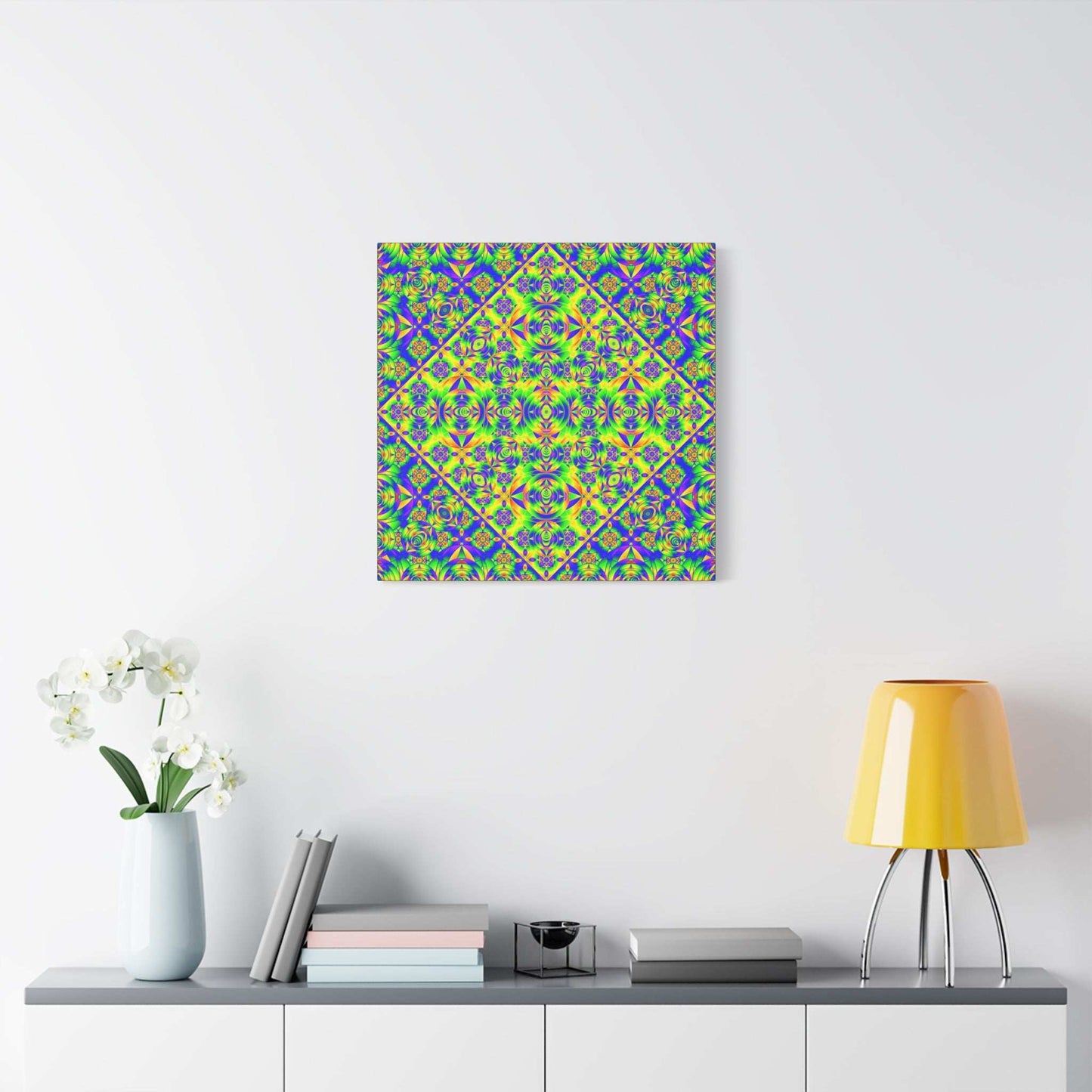 Psychedelic Kaleidoscope Matte Canvas Art — Vibrant Geometric Wall Decor