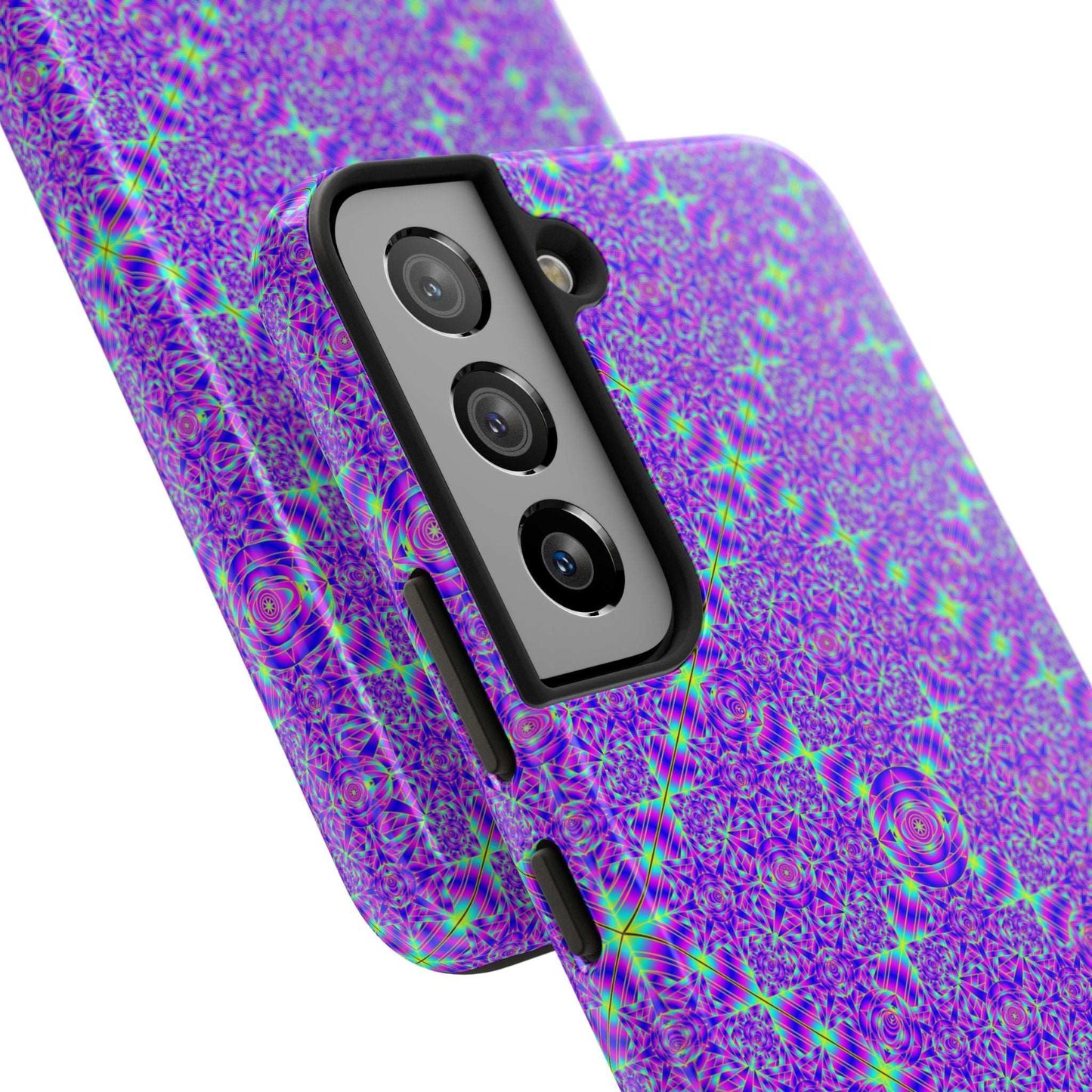 Purple Kaleidoscope Tough Phone Case — Protective iPhone Cover with Vibrant Geometric Pattern