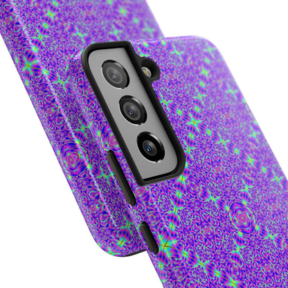 Purple Kaleidoscope Tough Phone Case — Protective iPhone Cover with Vibrant Geometric Pattern