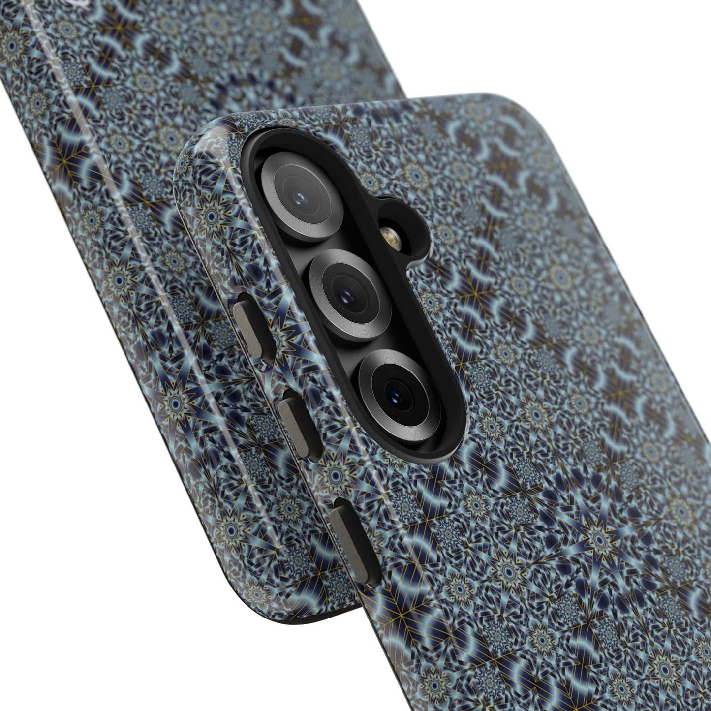 Protective Phone Case — Blue Mosaic Mandala Pattern