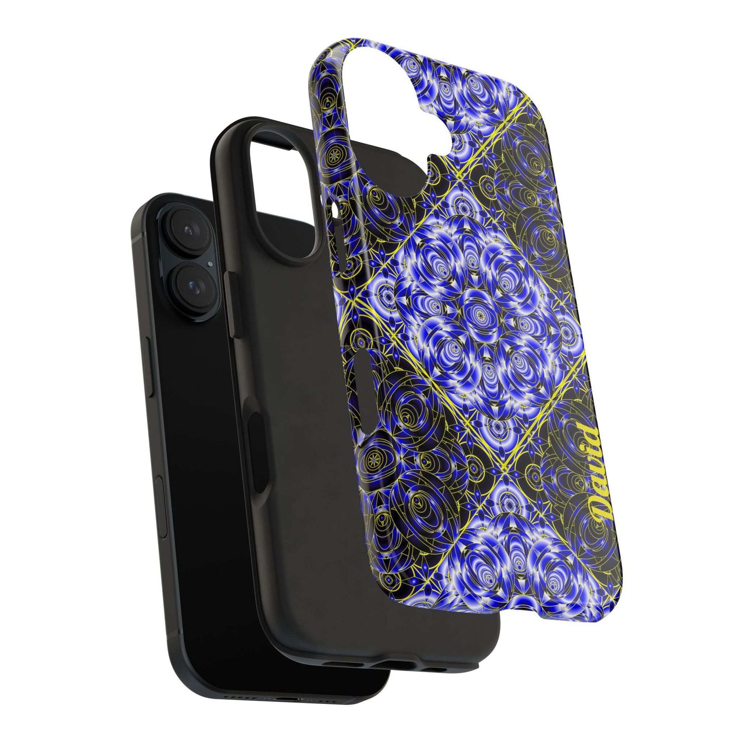 Blue Mandala Tough Phone Case — Personalized Name Option