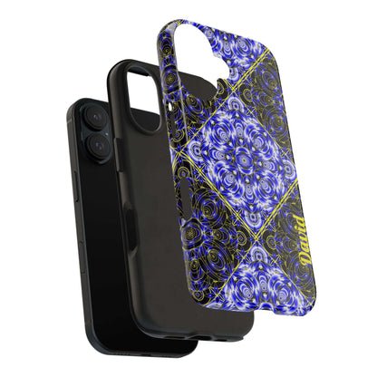 Blue Mandala Tough Phone Case — Personalized Name Option