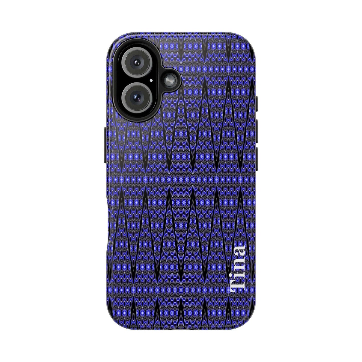 Personalized Blue Tribal Tough Phone Case — Custom Name Phone Case