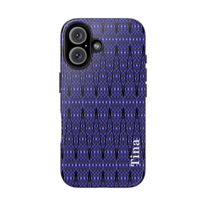 Personalized Blue Tribal Tough Phone Case — Custom Name Phone Case