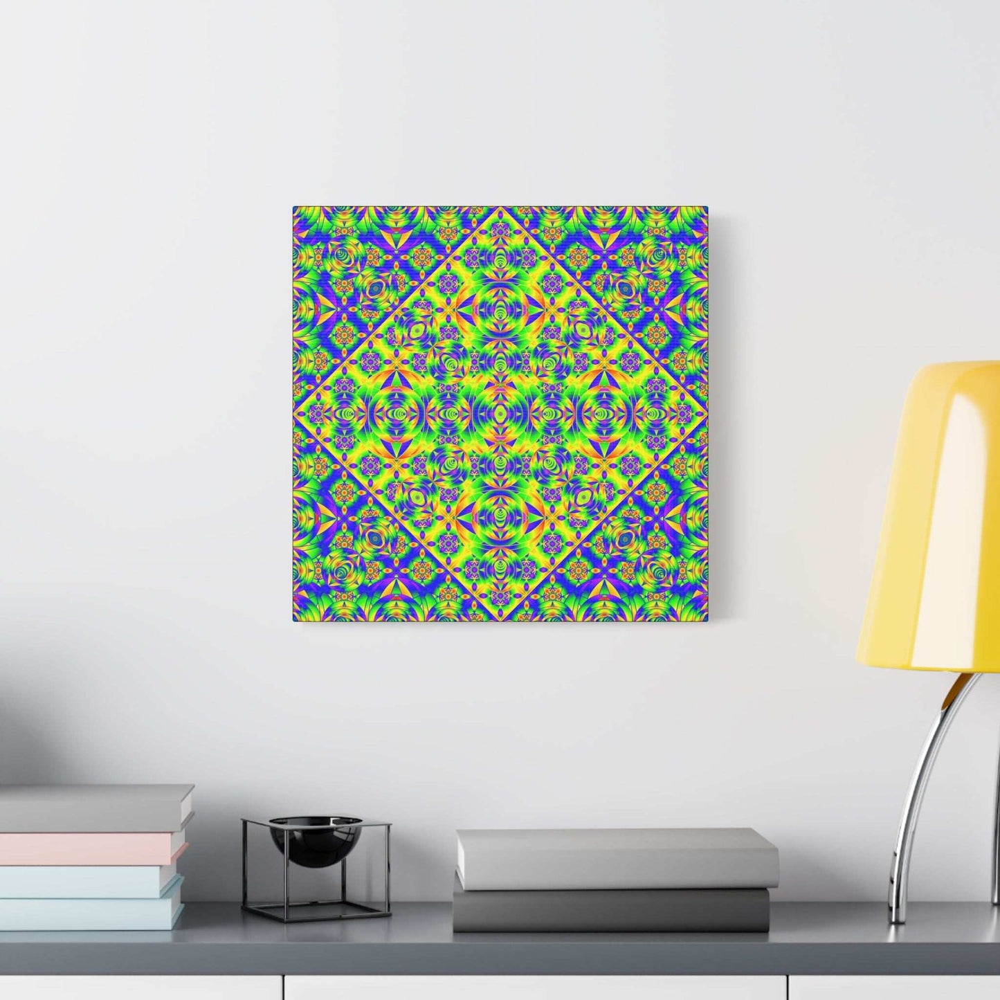 Psychedelic Kaleidoscope Matte Canvas Art — Vibrant Geometric Wall Decor