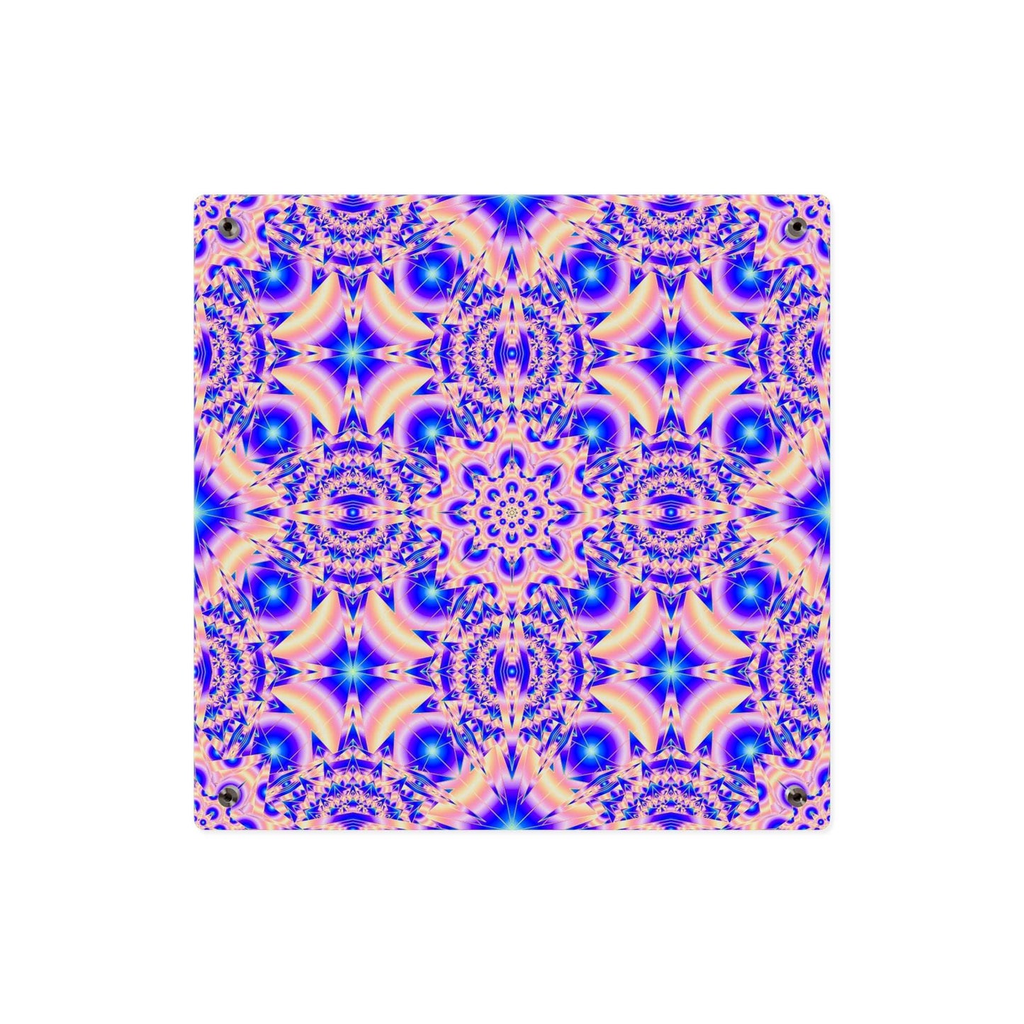Acrylic Wall Art Panel — Vibrant Psychedelic Kaleidoscope Decor
