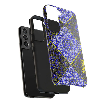 Blue Mandala Tough Phone Case — Personalized Name Option