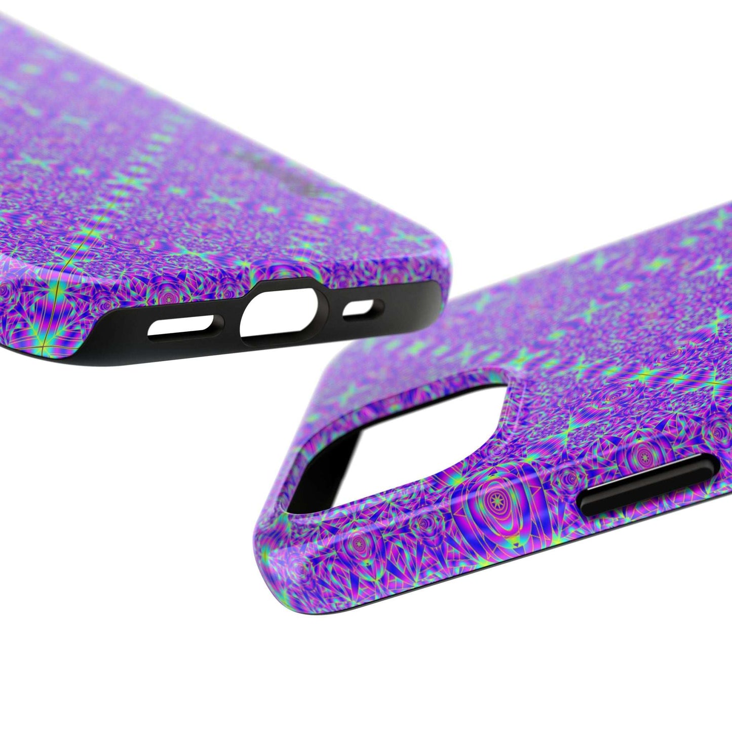 Purple Kaleidoscope Tough Phone Case — Protective iPhone Cover with Vibrant Geometric Pattern