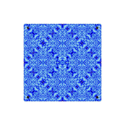 Blue Kaleidoscope Acrylic Wall Art Panel — Modern Geometric Home Decor