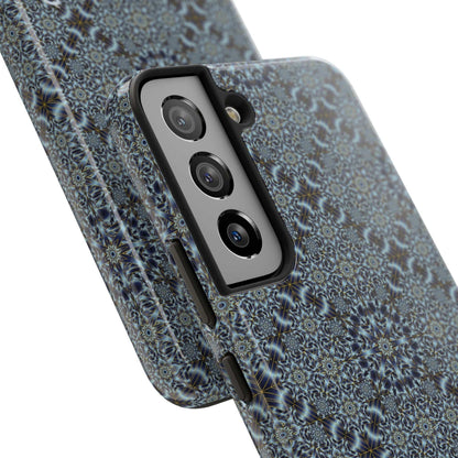 Protective Phone Case — Blue Mosaic Mandala Pattern
