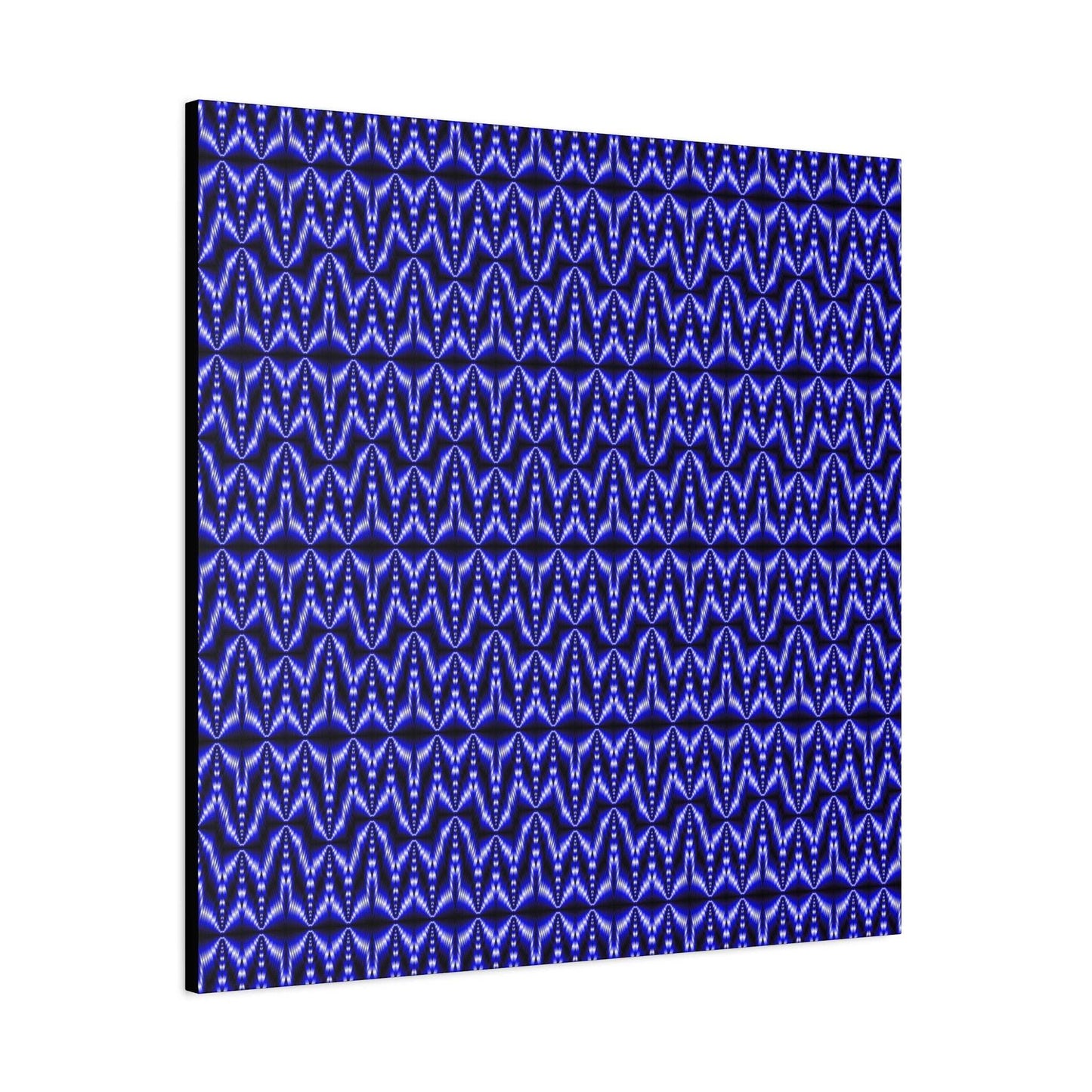 Blue Geometric Pattern Matte Canvas Wall Art — Modern Abstract Stretched Canvas