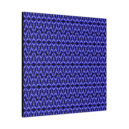 Blue Geometric Pattern Matte Canvas Wall Art — Modern Abstract Stretched Canvas