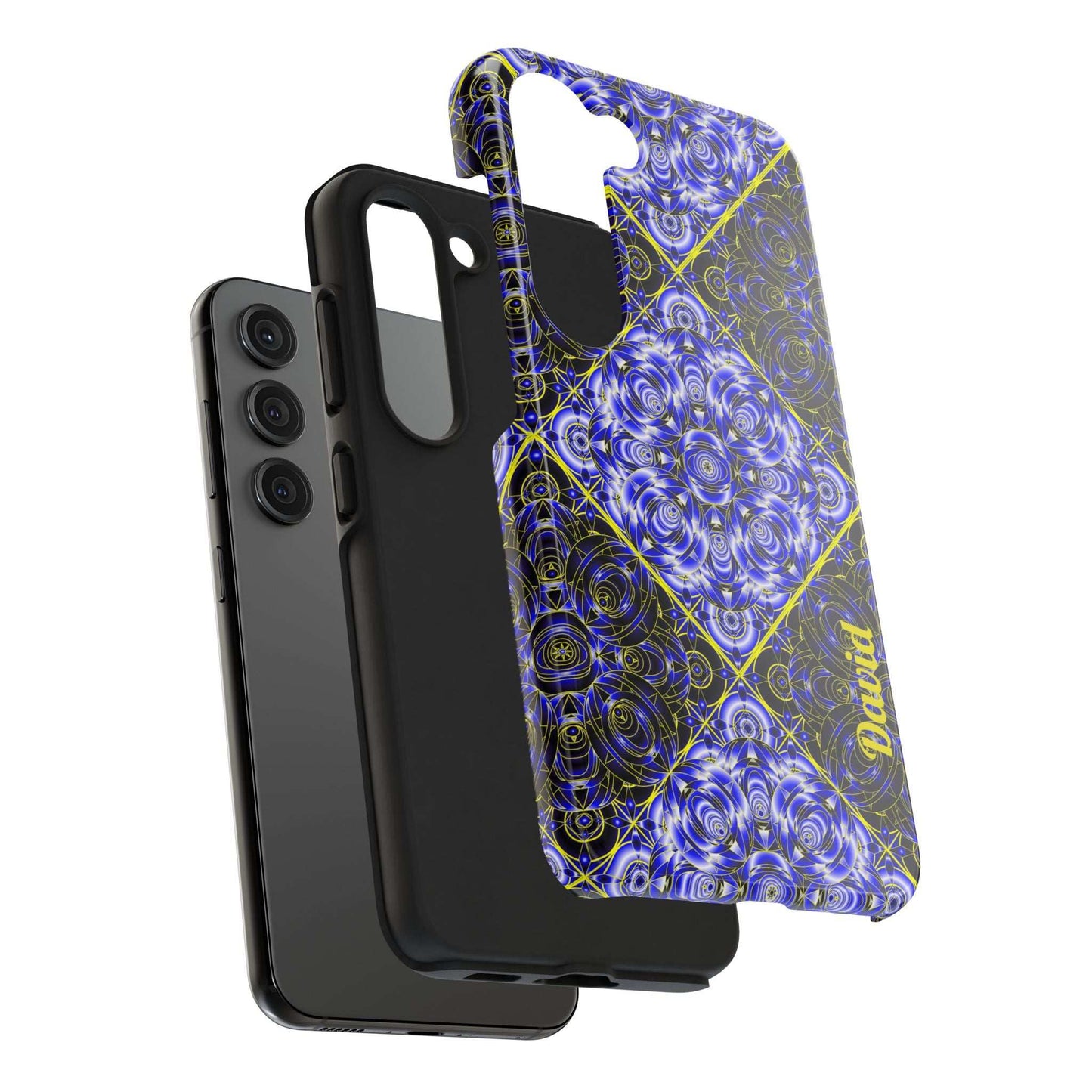 Blue Mandala Tough Phone Case — Personalized Name Option