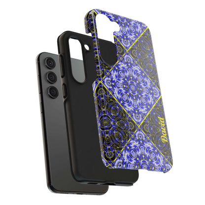 Blue Mandala Tough Phone Case — Personalized Name Option