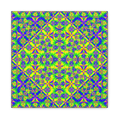 Psychedelic Kaleidoscope Matte Canvas Art — Vibrant Geometric Wall Decor