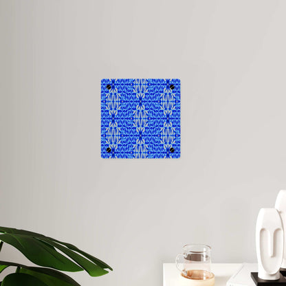 Blue Shibori Pattern Acrylic Wall Art Panel