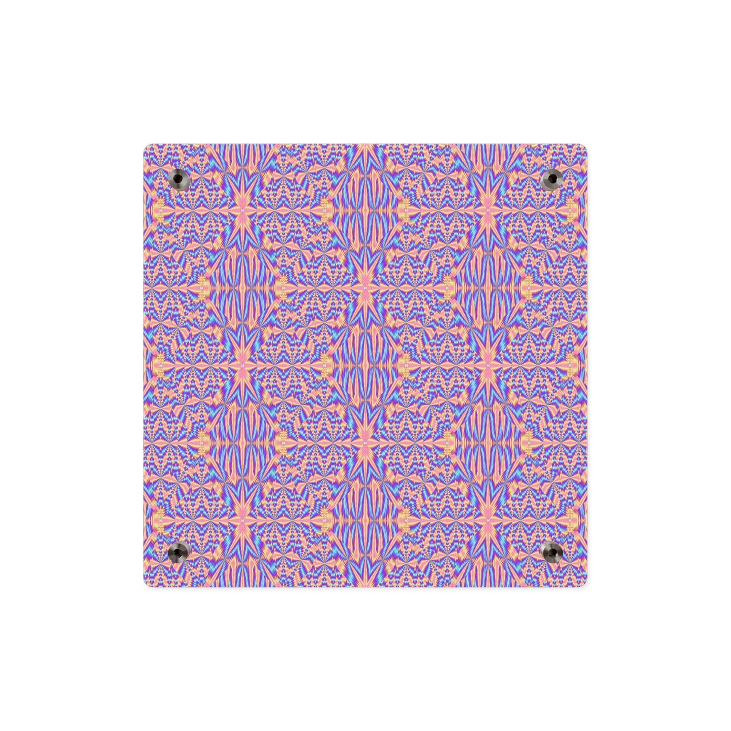 Acrylic Wall Art Panel — Pink & Blue Geometric Kaleidoscope