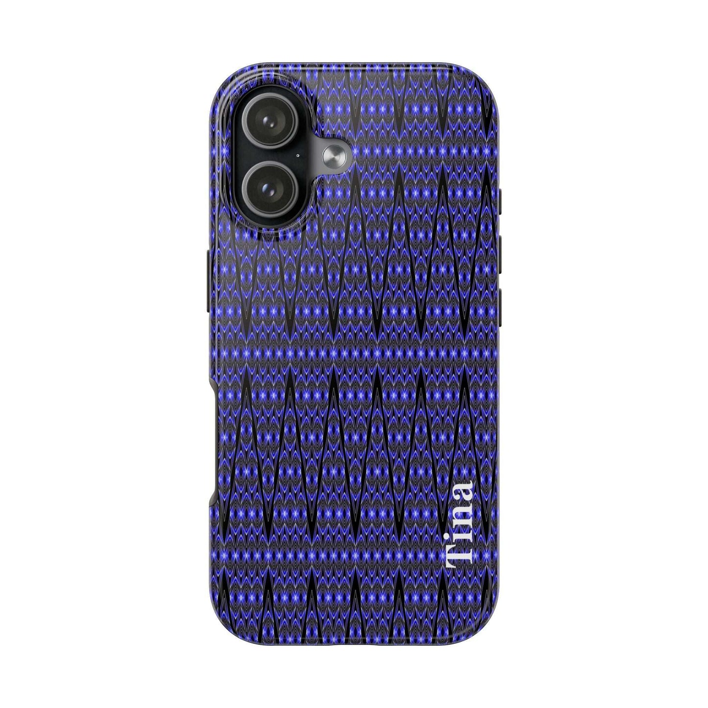 Personalized Blue Tribal Tough Phone Case — Custom Name Phone Case
