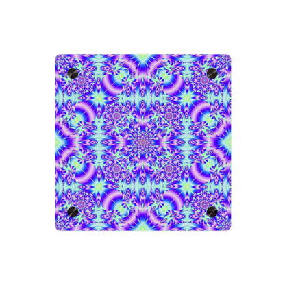 Psychedelic Kaleidoscope Acrylic Wall Art Panel — Vivid Blue & Purple Mandala