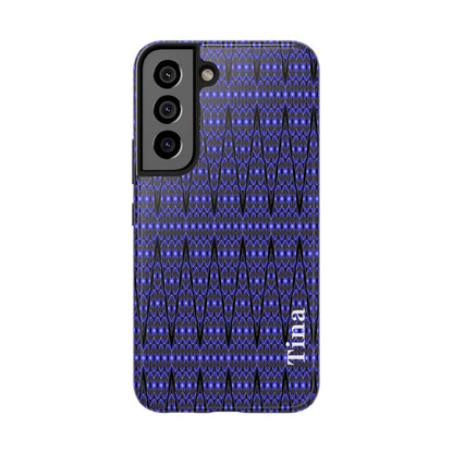 Personalized Blue Tribal Tough Phone Case — Custom Name Phone Case