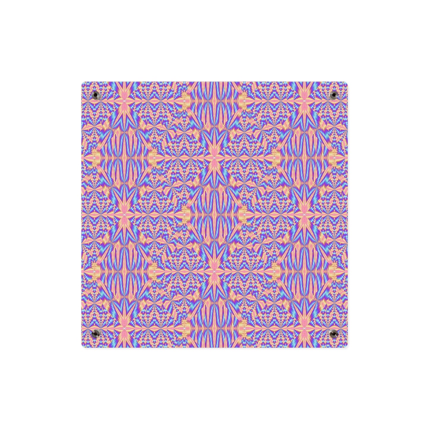 Acrylic Wall Art Panel — Pink & Blue Geometric Kaleidoscope