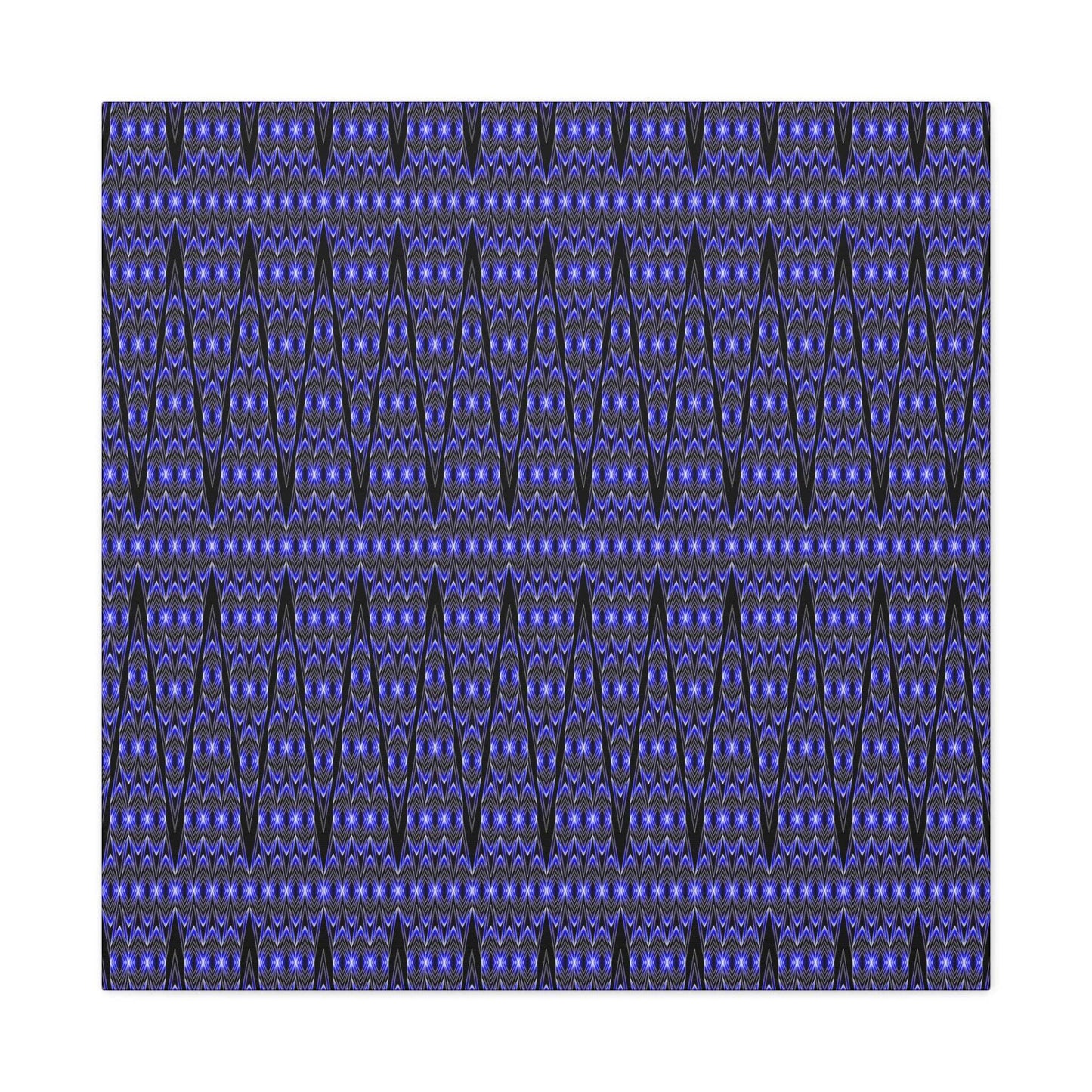 Blue Geometric Pattern Matte Canvas Print — Stretched Wall Art