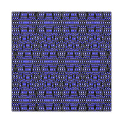 Blue Geometric Pattern Matte Canvas Print — Stretched Wall Art