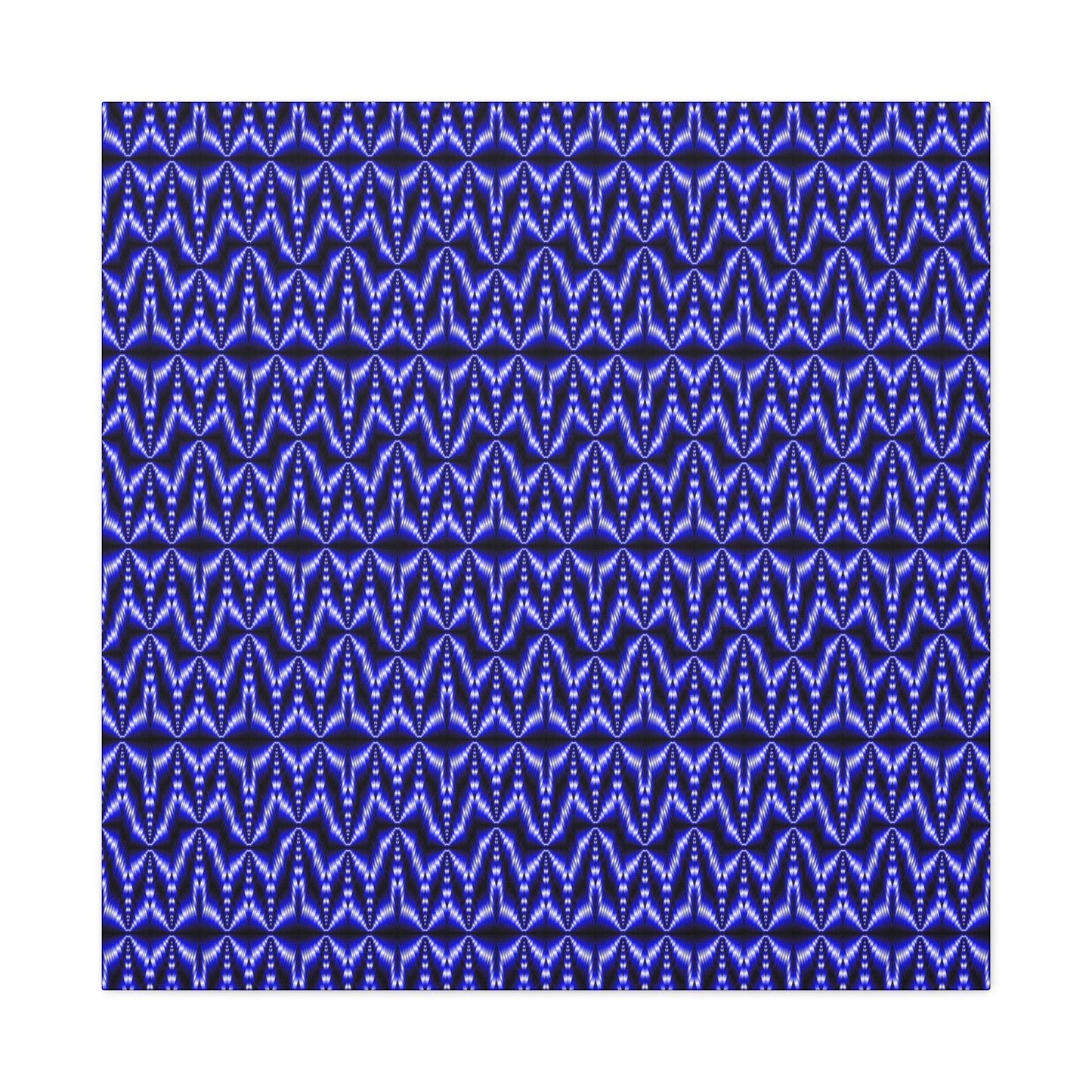 Blue Geometric Pattern Matte Canvas Wall Art — Modern Abstract Stretched Canvas