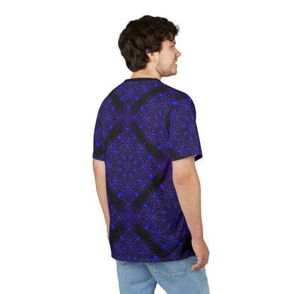 All-Over Blue Mandala Tee — Psychedelic Geometric Pattern Shirt