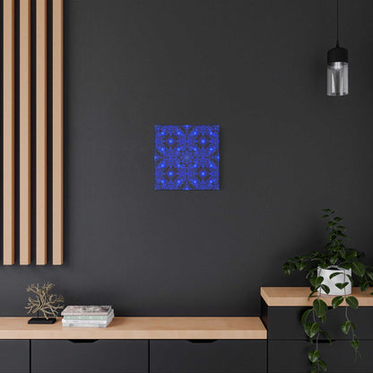 Blue Neon Kaleidoscope Canvas Print — Matte Stretched Wall Art