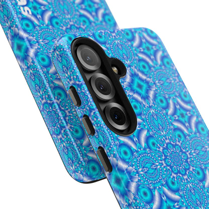 Personalized Blue Kaleidoscope Tough Phone Case — Custom Name Option