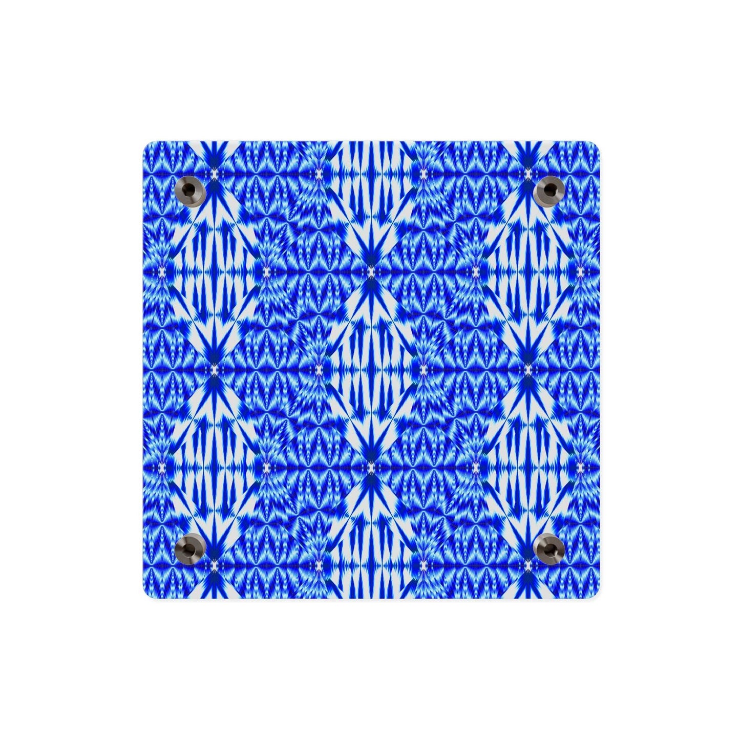 Blue Shibori Pattern Acrylic Wall Art Panel