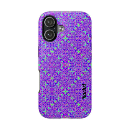 Purple Kaleidoscope Tough Phone Case — Protective iPhone Cover with Vibrant Geometric Pattern