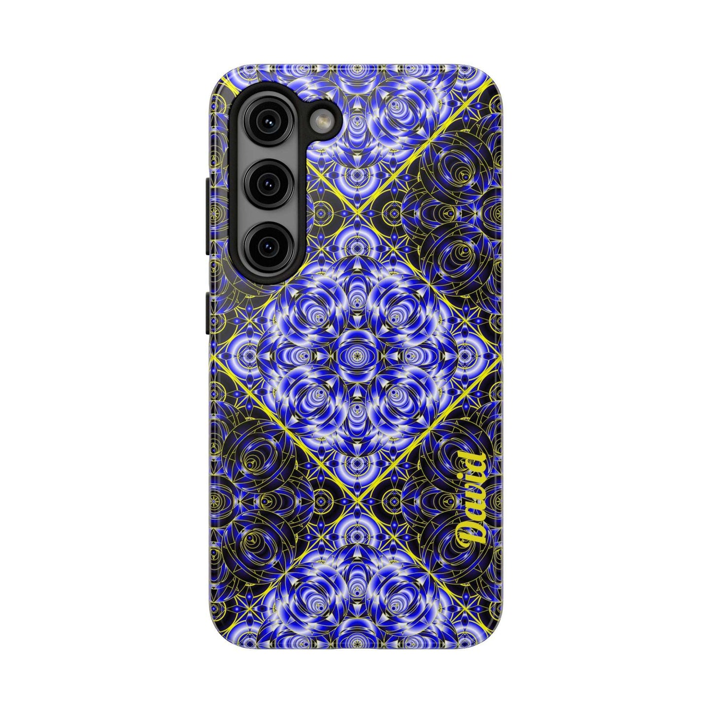 Blue Mandala Tough Phone Case — Personalized Name Option