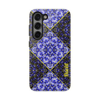 Blue Mandala Tough Phone Case — Personalized Name Option