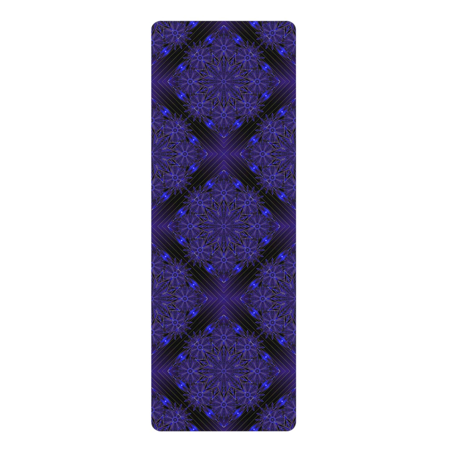 Purple Kaleidoscope Rubber Yoga Mat — Non-Slip Mandala Fitness Mat
