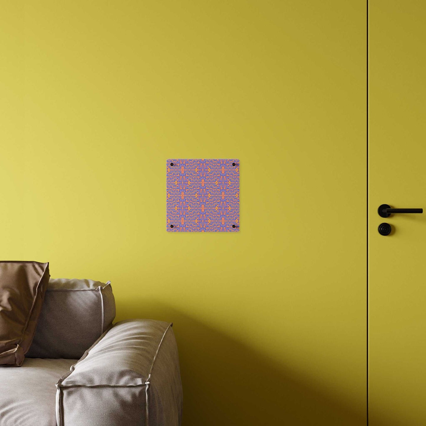 Acrylic Wall Art Panel — Pink & Blue Geometric Kaleidoscope