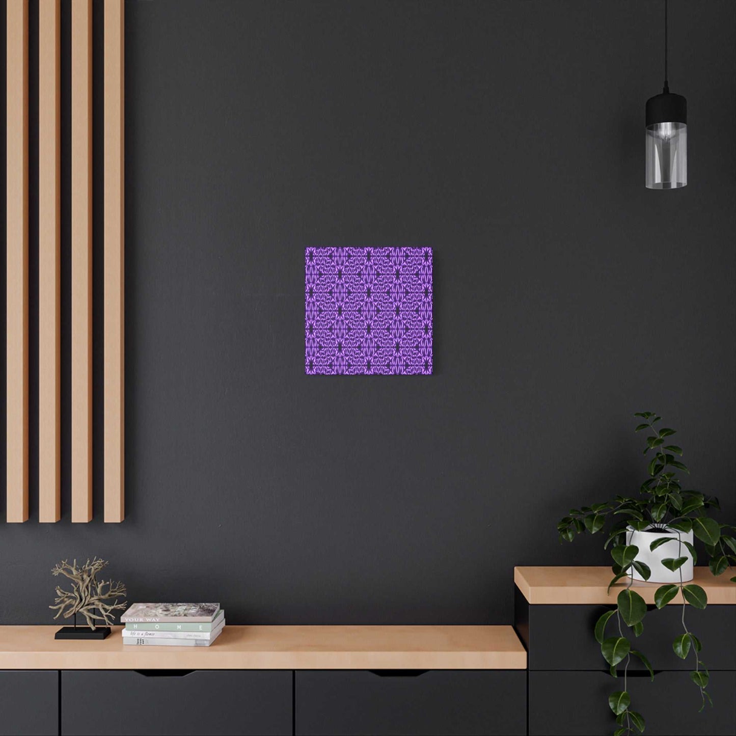 Purple Geometric Pattern Matte Canvas